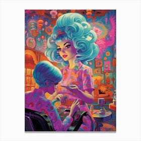 Vintage Hairdresser Kitsch 2 Canvas Print