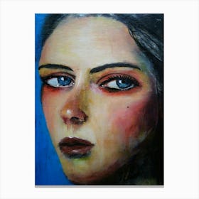 Anna, original acrylic hand painted portrait Canvas Print