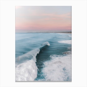 Pastel Sunset Beach Wave 1 Canvas Print