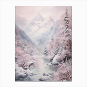 Dreamy Winter Painting Berchtesgaden National Park Germany 4 Canvas Print