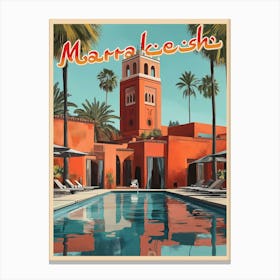 Marrakech - Mid-Century Travel Poster Canvas Print