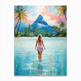 A Painting Of Bora Bora, French Polynesia 1 Canvas Print