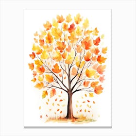 Cute Autumn Fall Scene 9 Canvas Print