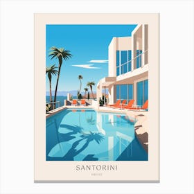 Santorini, Greece 2 Midcentury Modern Pool Poster Canvas Print