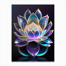Lotus Flower Pattern Holographic 2 Canvas Print