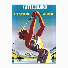 Golf In Switzerland, Lenzerheide And Valbella Canvas Print