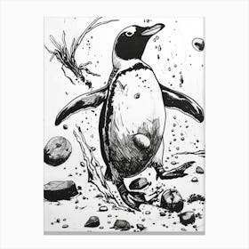 King Penguin Playing 3 Canvas Print