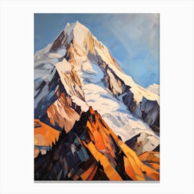 Aoraki Mount Cook New Zealand 3 Mountain Painting Canvas Print