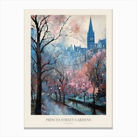 Winter City Park Poster Princes Street Gardens Edinburgh Scotland 4 Canvas Print