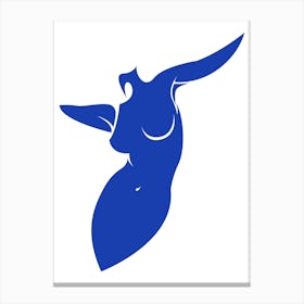 Nude In Blue Canvas Line Art Print