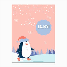 Penguin winter Canvas Print