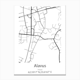 Alavus,Finland Minimalist Map Canvas Print