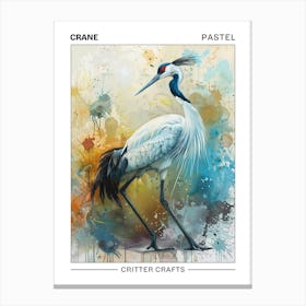 Crane Pastel Watercolour 3 Poster Stampe su tela