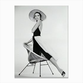 Grace Kelly Wearing Large Hat Canvas Print