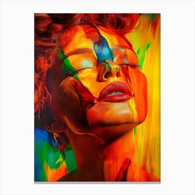 Colorful Face Of A Woman Canvas Print