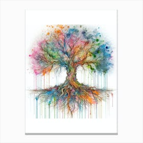 Watercolour Tree Of Life Canvas Print