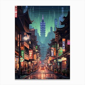 Taipei Pixel Art 3 Canvas Print