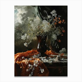 Baroque Floral Still Life Nigella 3 Canvas Print