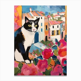 Painting Of A Cat In Granada Spain 2 Canvas Print