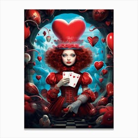Alice In Wonderland Surreal Queen Of Hearts Canvas Print