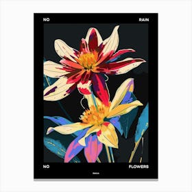 No Rain No Flowers Poster Dahlia 2 Canvas Print