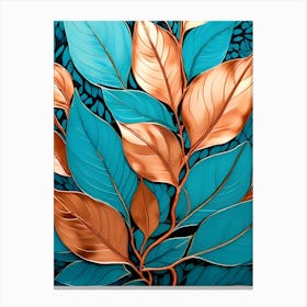 Copper Leaf Painting Canvas Print