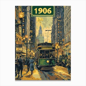 Aihrgdesign A Retro Travel Poster Of A Bustling 1906 City Str C0994953 4cd4 4c21 Abad Dde013b2f81c 1 Canvas Print