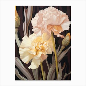 Carnation 6 Flower Painting Canvas Print