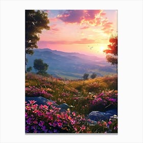 Sunset In The Mountains 35 Canvas Print