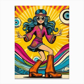 Hippie Girl Canvas Print