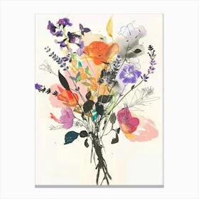 Lavender 3 Collage Flower Bouquet Canvas Print