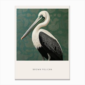 Ohara Koson Inspired Bird Painting Brown Pelican 5 Poster Canvas Print