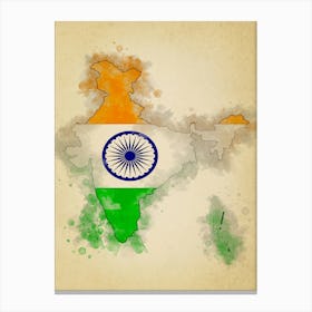 India Flag Vintage Canvas Print