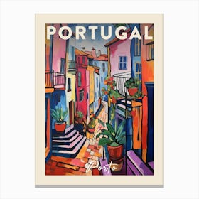 Porto Portugal 2 Fauvist Painting Travel Poster Canvas Print