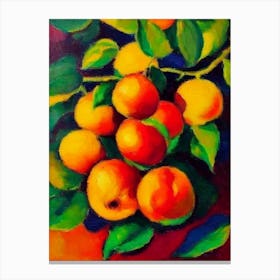 Nectarine Fruit Vibrant Matisse Inspired Painting Fruit Canvas Print