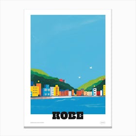 Kobe Japan 2 Colourful Travel Poster Canvas Print