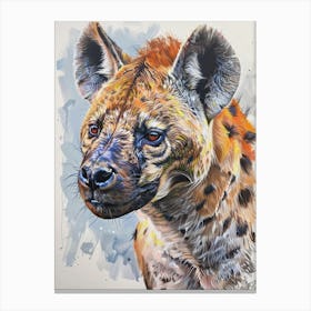 Hyena Pastel Watercolour 2 Canvas Print