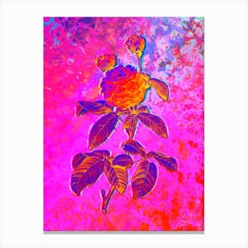 Agatha Rose in Bloom Botanical in Acid Neon Pink Green and Blue n.0310 Canvas Print