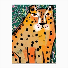 Jungle Cheetah Green Canvas Print