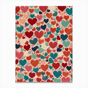 Valentine'S Day Hearts Canvas Print