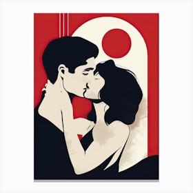 Kissing Couple, Valentine's Day 2 Canvas Print
