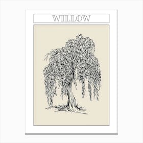Willow Tree Minimalistic Drawing 1 Poster Canvas Print
