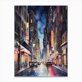 Night In New York City 1 Canvas Print