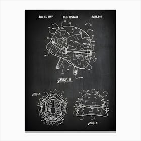 Helmet Patent Decor, Military Helmet Art, Military Blueprint, Military Gift, Military Poster, Helmet Patent, Military Print, Print, Cm5441 Canvas Print