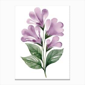 Watercolor Purple Flowers 1 Canvas Print