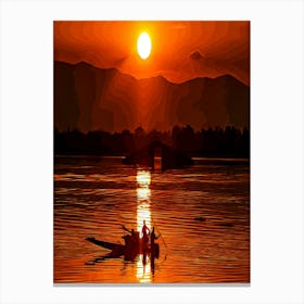 Topshot India Kashmir Economy Fishing Canvas Print