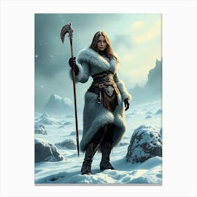 Viking Warrior Beauty Canvas Print