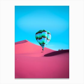 Hot Air Balloon In The Pink Desert Canvas Print