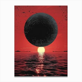 Black Sphere At Sunset Canvas Print