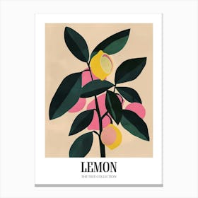Lemon Tree Colourful Illustration 1 Poster Canvas Print
